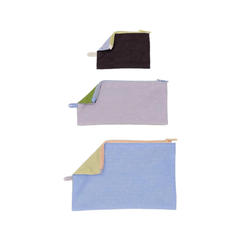 Baggu Flat Pouch Set, Pastels Colorblock
