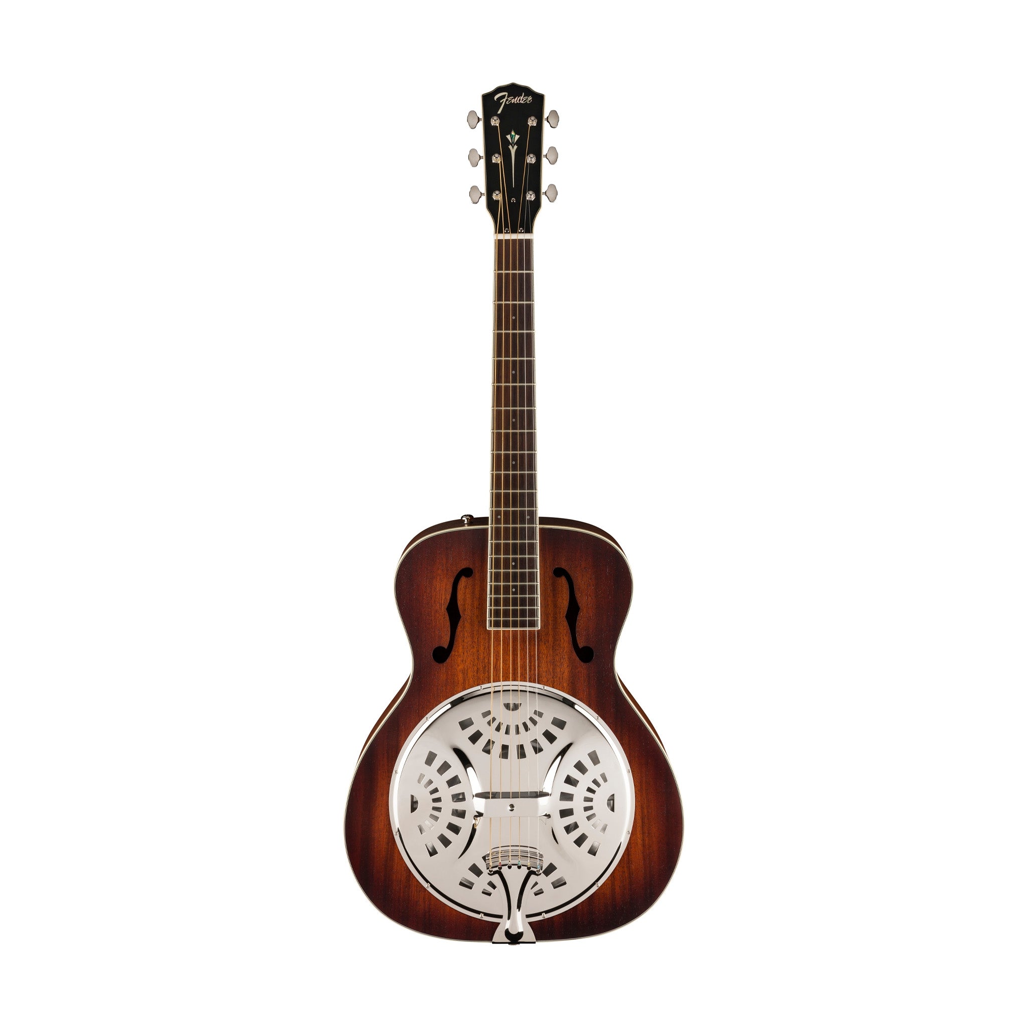 Fender PR-180E Resonator Guitar, Walnut FB, Aged Cognac Burst