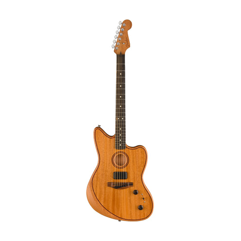Fender American Acoustasonic Jazzmaster All Mahogany Acoustic-Electric Gtr w/Bag, Ebony FB, Natural