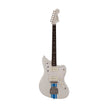 Fender Japan Traditional II 60s Jazzmaster Electric Guitar, RW FB, Olympic White / Blue Stripes