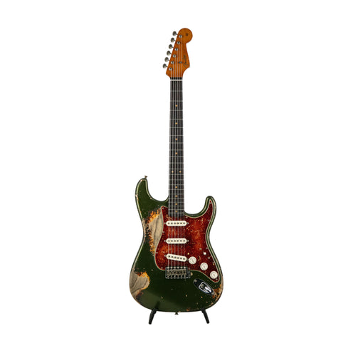 Fender Custom Shop Levi Perry Masterbuilt 1962 Stratocaster Heavy Relic Electric Guitar, Cadillac Green / 3-Tone Sunburst