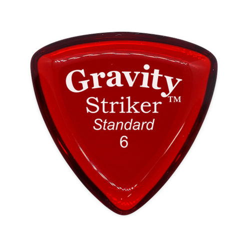 Gravity Striker Standard 6mm Guitar Pick, Polished Red