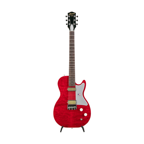 Harmony Standard Series Factory Special Jupiter Thinline Quilted Maple Top Electric Guitar w/Case, Trans Red