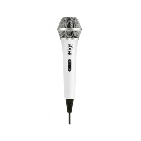 IK Multimedia iRig Voice Handheld Microphone with 1/8" TRRS Connector, White