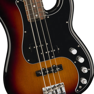 Fender American Elite Precision Bass Guitar, Ebony FB, 3-Tone Sunburst