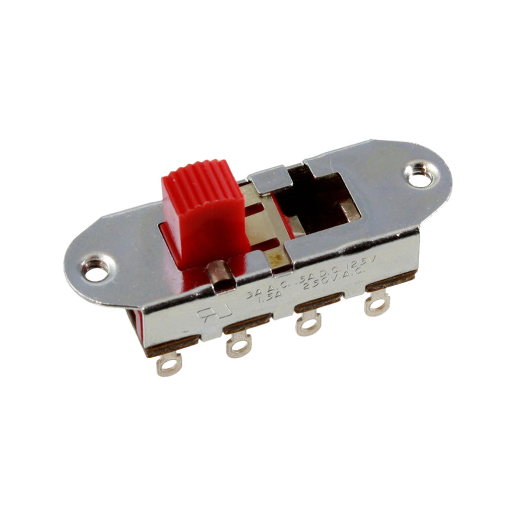 Allparts EP-0261-026 On-Off-On Slide Switch for Mustang, Red knob, CW