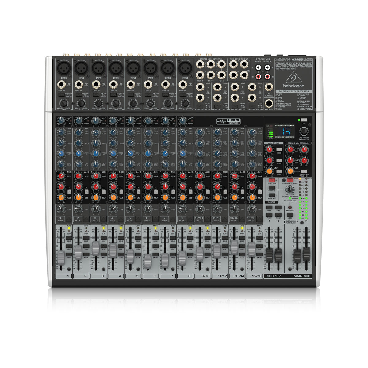 BEHRINGER XENYX X2222USB ミキサー Behringer Xenyx X2222USB Mixer with USB and Effects – Swee Lee