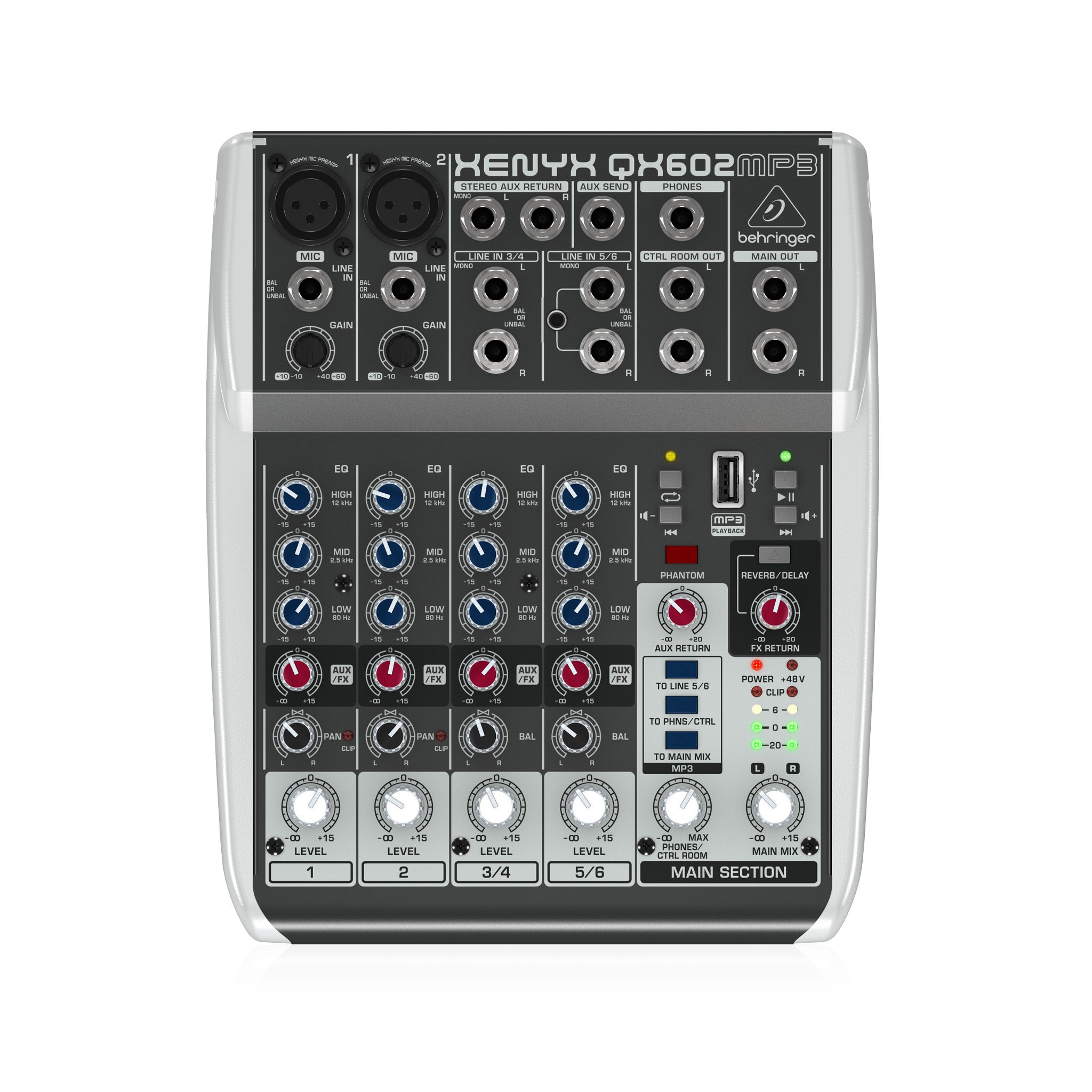 Behringer Xenyx QX602MP3 6-Channel Mixer w/ USB and Effects