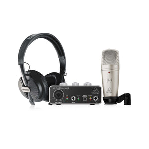Behringer U-PHORIA Studio Recording/Podcasting Bundle w/ Interface, Mic, and Headphones