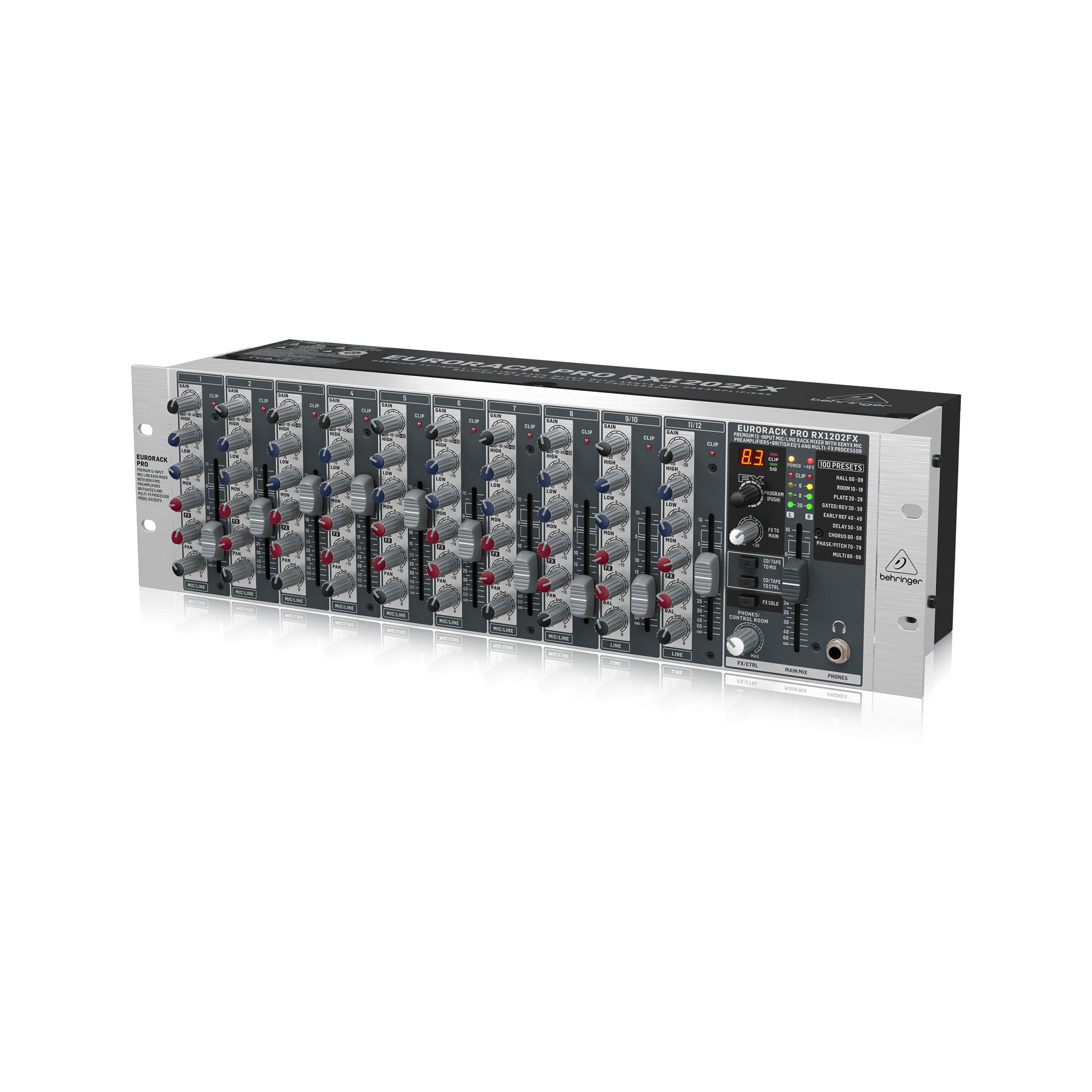 Behringer Eurorack Pro RX1202FX Rackmount Mixer with Effects