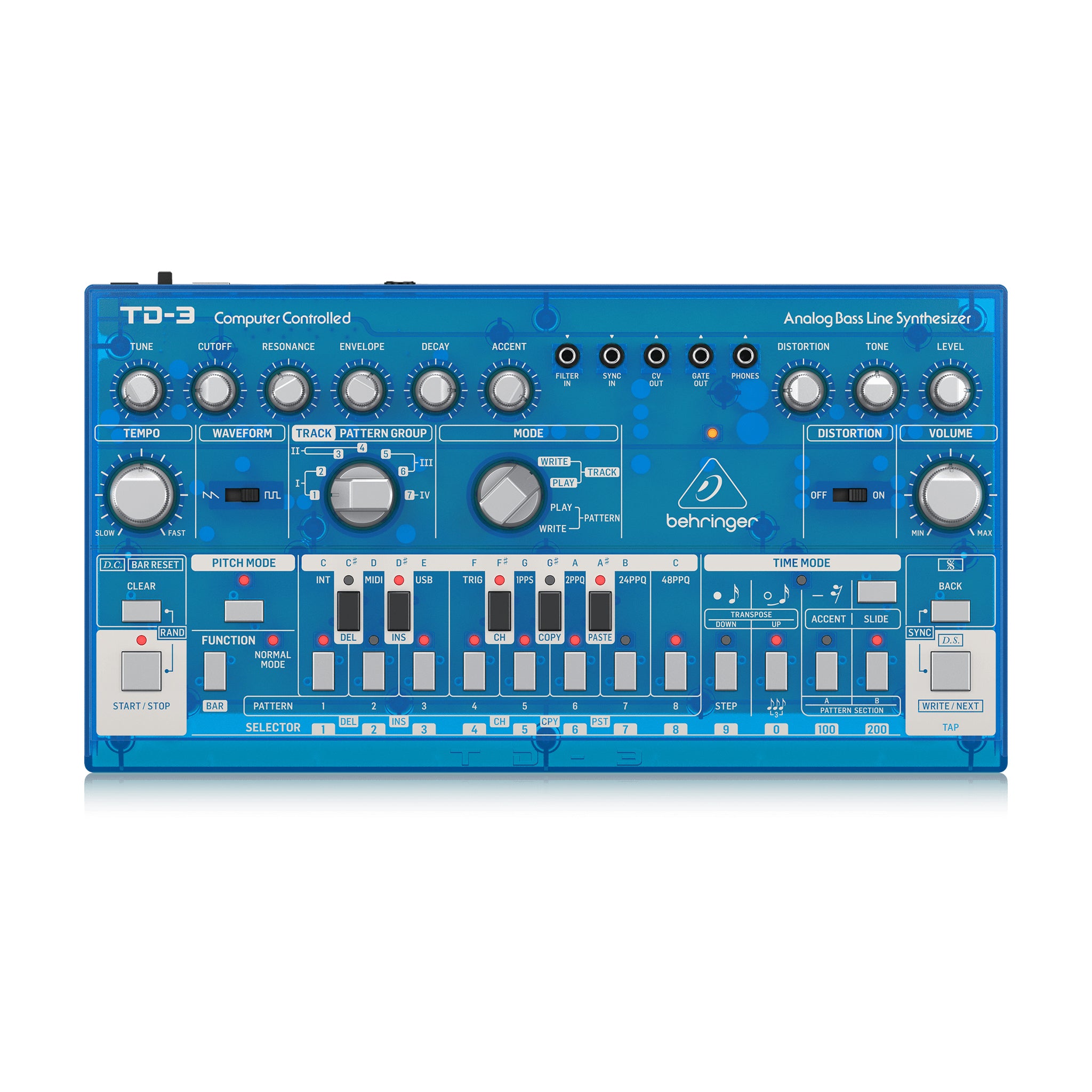 Behringer TD-3-BB Analog Bass Line Synthesizer, Baby Blue