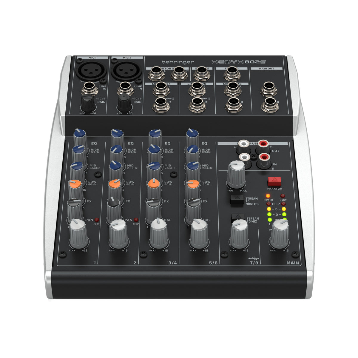Behringer XENYX 802S Premium Analog 8-Input Mixer with USB