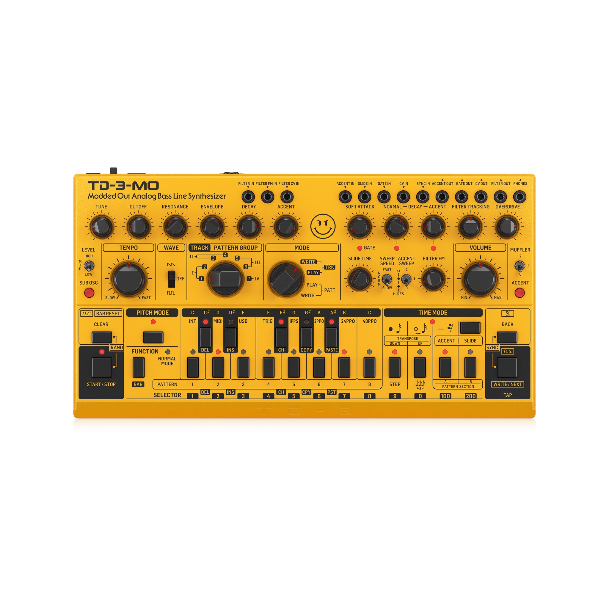 Behringer TD-3-MO-AM Analog Bass Line Synthesizer - Yellow