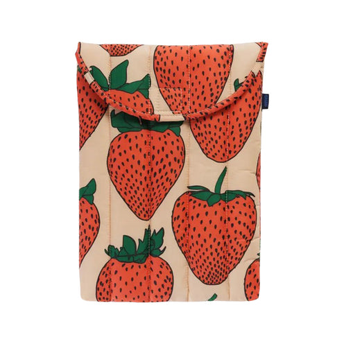 Baggu Puffy 13/14 inch Laptop Sleeve, Strawberry