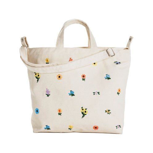 Baggu Horizontal Zip Duck Bag, Embroidered Ditsy Floral