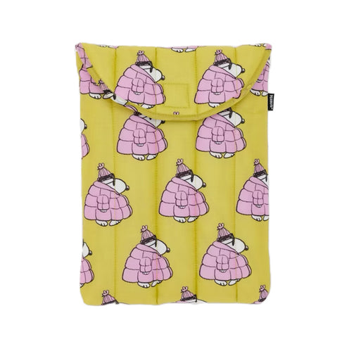 Baggu Puffy 13/14 inch Laptop Sleeve, Puffer Snoopy Pink