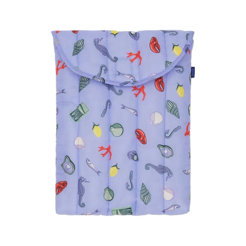 Baggu Puffy 13/14 inch Laptop Sleeve, Sea Charms