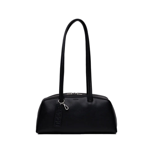 Baggu Recycled Leather Bowler Bag, Black