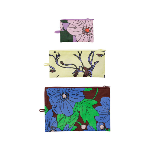 Baggu Flat Pouch Set, Poppy Mix