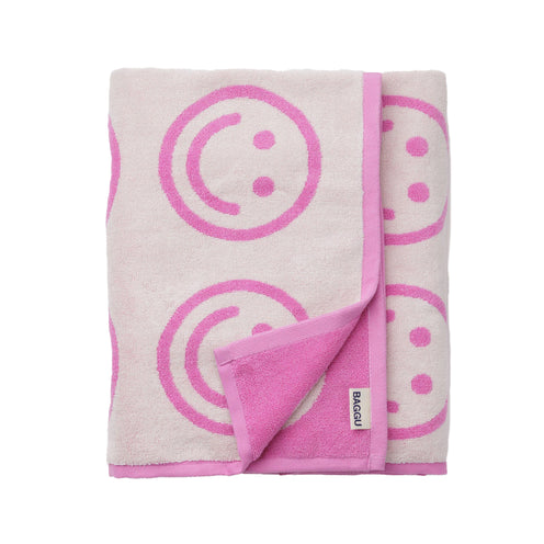 Baggu Bath Towel, Happy Pink