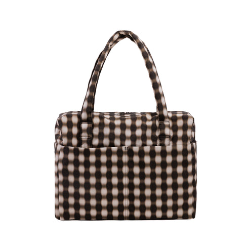 Baggu Cloud Carry-On, Blurred Gingham Brown