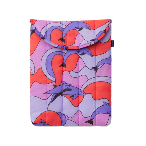 Baggu Puffy 13/14 inch Laptop Sleeve, Dolphins