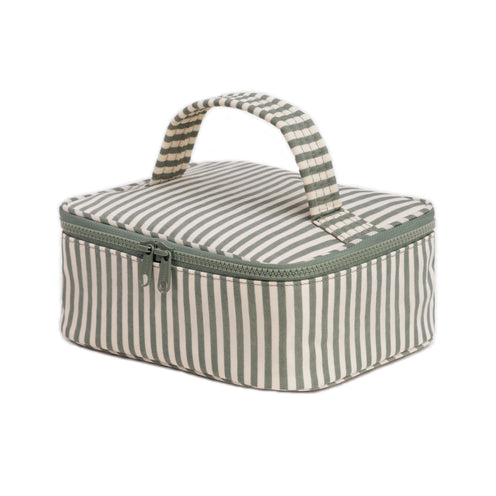 Baggu Small Cosmetic Case, Sage Stripe