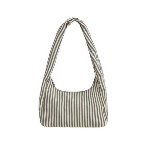 Baggu Small Nylon Meringue Bag, Sage Stripe