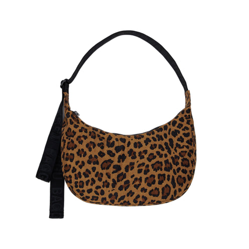 Baggu Medium Nylon Crescent Bag, Leopard