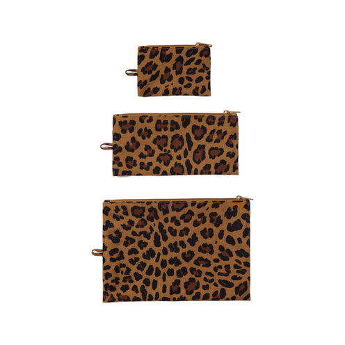 Baggu Flat Pouch Set, Leopard