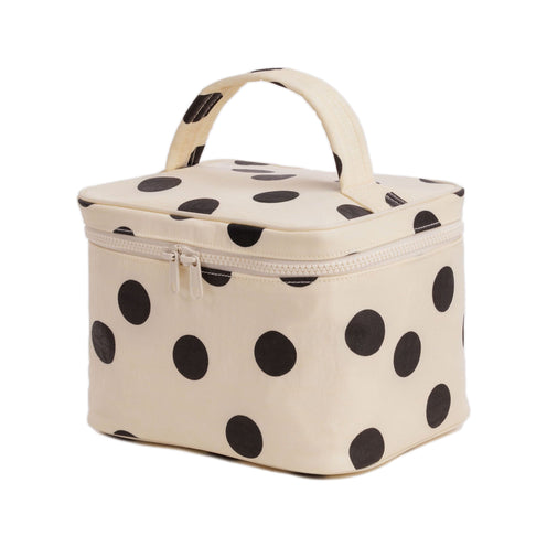 Baggu Large Cosmetic Case, Cream and Black Polka Dot