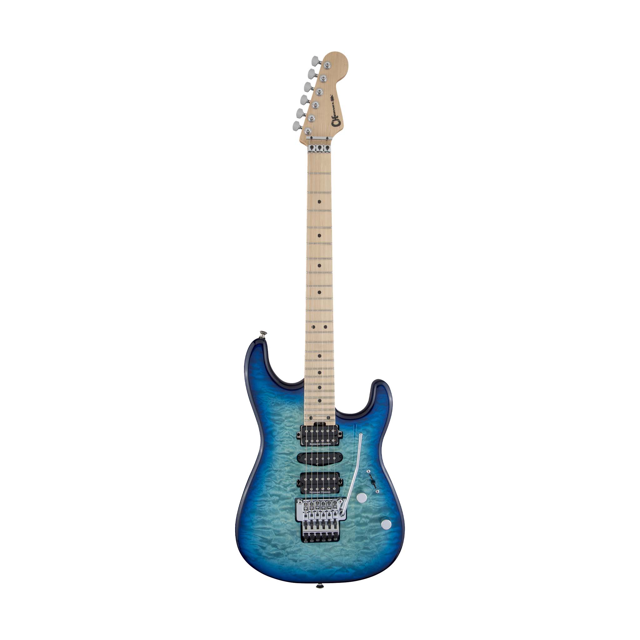 Charvel MJ SD1 24 HSH Electric Guitar w/Floyd Rose, Maple FB, Caribbean Burst