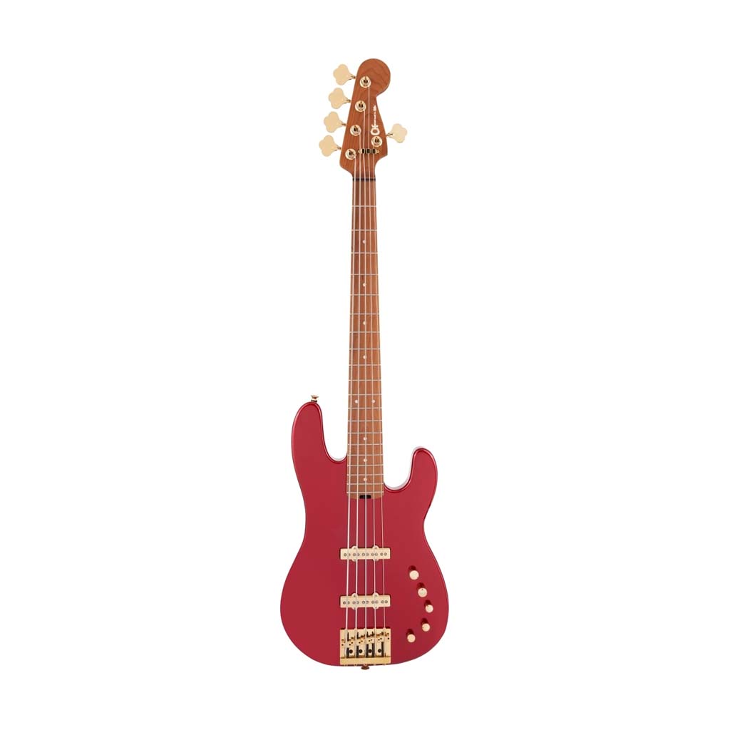 Charvel Pro-Mod San Dimas Bass JJ V Bass Guitar, Maple FB, Candy Apple Red