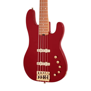 Charvel Pro-Mod San Dimas Bass JJ V Bass Guitar, Maple FB, Candy Apple Red