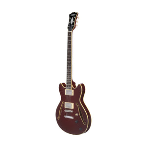 D'Angelico Excel Mini DC Tour Semi-Hollowbody Electric Guitar, Solid Wine