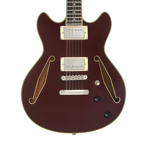 D'Angelico Excel Mini DC Tour Semi-Hollowbody Electric Guitar, Solid Wine