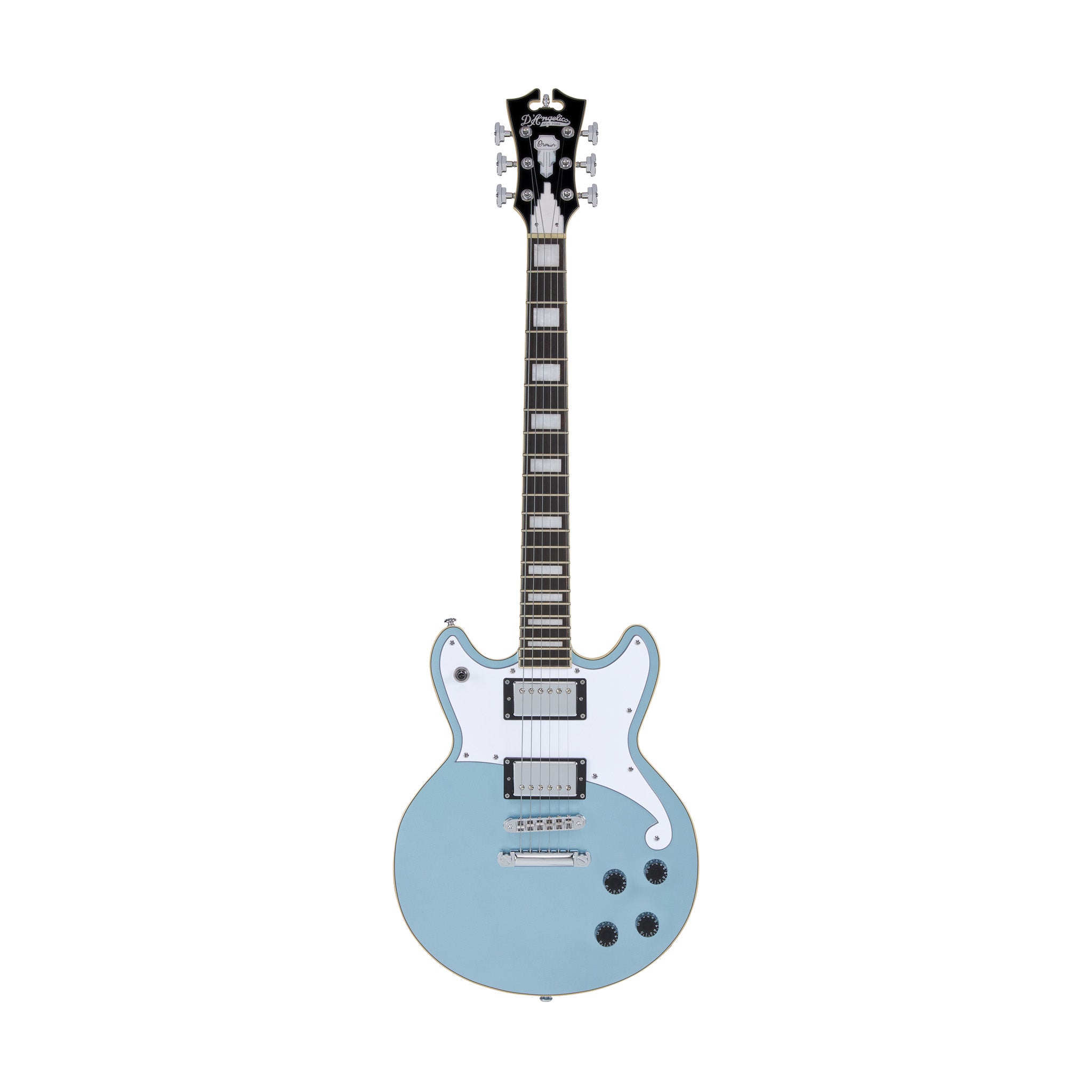 D'Angelico Premier Brighton Electric Guitar, Ice Blue Metallic