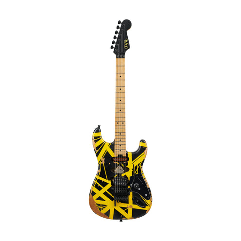 EVH Striped Series Frankenstein Frankie Electric Guitar, Black w/Yellow Stripes