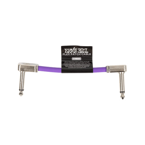 Ernie Ball P06446 Flex Instrument Patch Cable, 3 Inch, Purple, Single