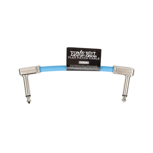 Ernie Ball P06454 Flex Instrument Patch Cable, 3 Inch, Blue, Single