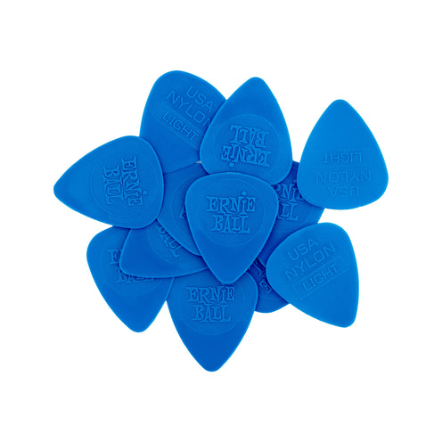 Ernie Ball P09135 0.53mm Nylon Thin Guitar Picks, Pack of 12, Blue