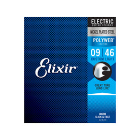 Elixir 12025 Polyweb Custom Light Electric Guitar Strings, 09-46