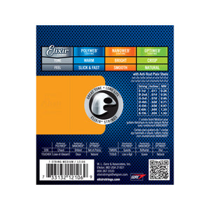Elixir 12106 Nanoweb Medium 7-String Electric Guitar Strings, 11-59