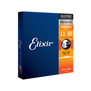 Elixir 12106 Nanoweb Medium 7-String Electric Guitar Strings, 11-59