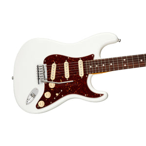 Fender American Ultra Stratocaster Electric Guitar, RW FB, Arctic Pearl