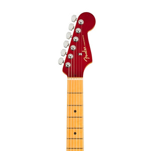 Fender American Ultra Luxe Stratocaster Electric Guitar, Maple FB, Plasma Red Burst