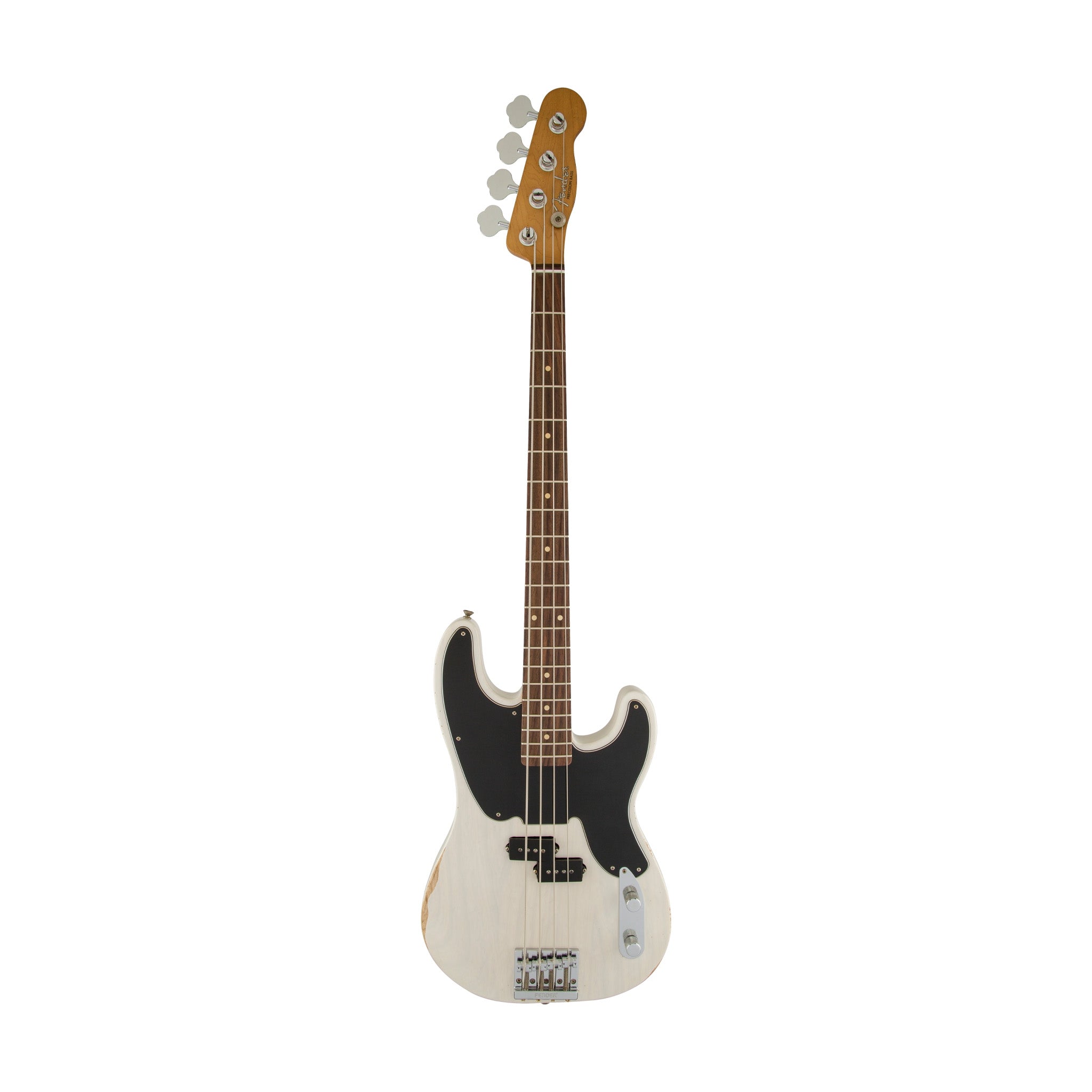 Fender Mike Dirnt Road Worn Precision Bass Guitar, RW FB, White