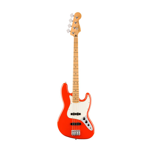 Fender Player II Jazz Bass Guitar, Maple FB, Coral Red