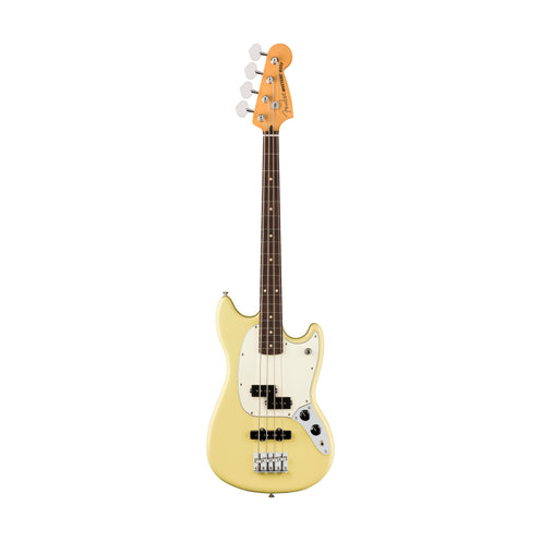 Fender Player II Mustang Bass PJ Guitar, RW FB, Hialeah Yellow