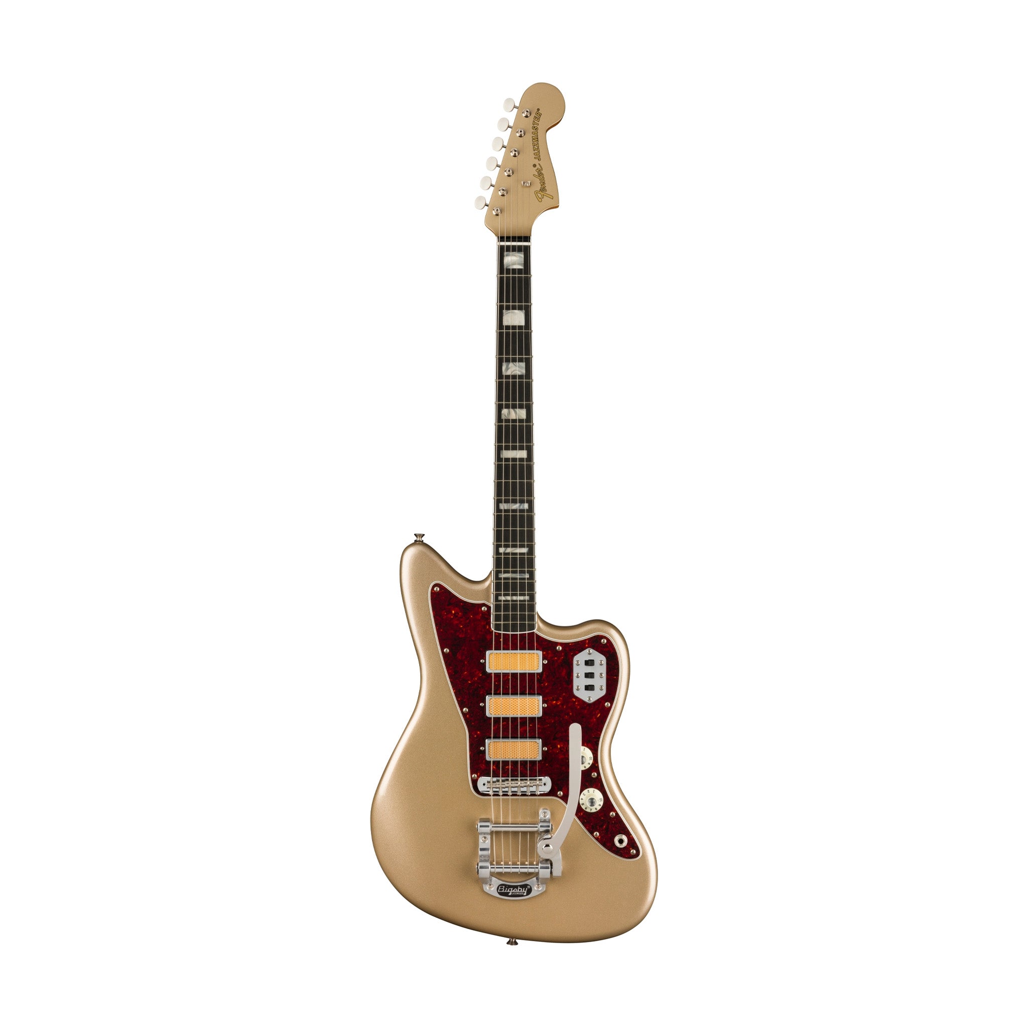 Fender Gold Foil Jazzmaster Electric Guitar, Ebony FB, Shoreline Gold
